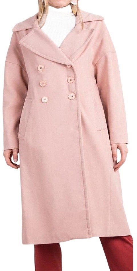Női világos rózsaszín kabát