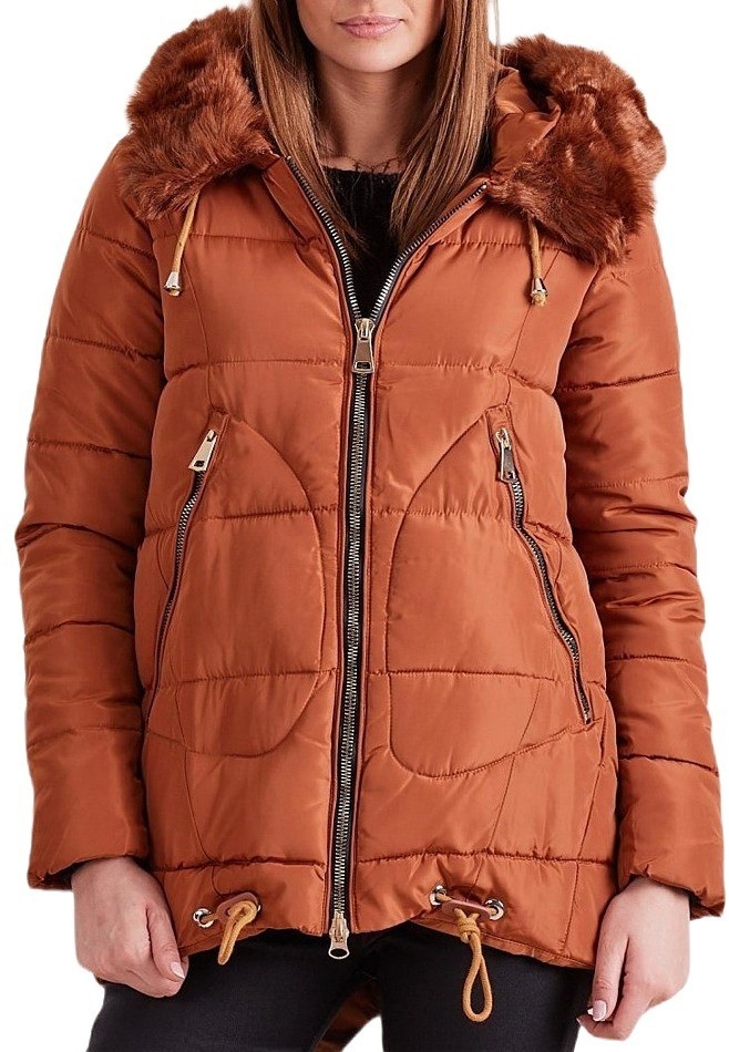 Női téli barna kabát