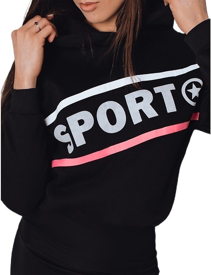 fekete női pulóver a sport szóval