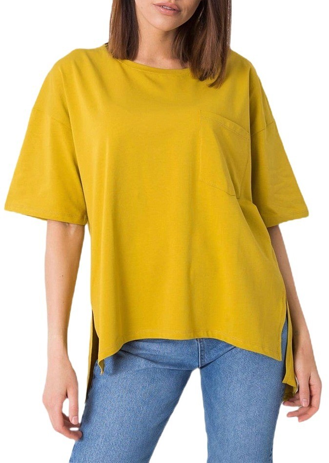 Sötét sárga női aszimmetrikus póló