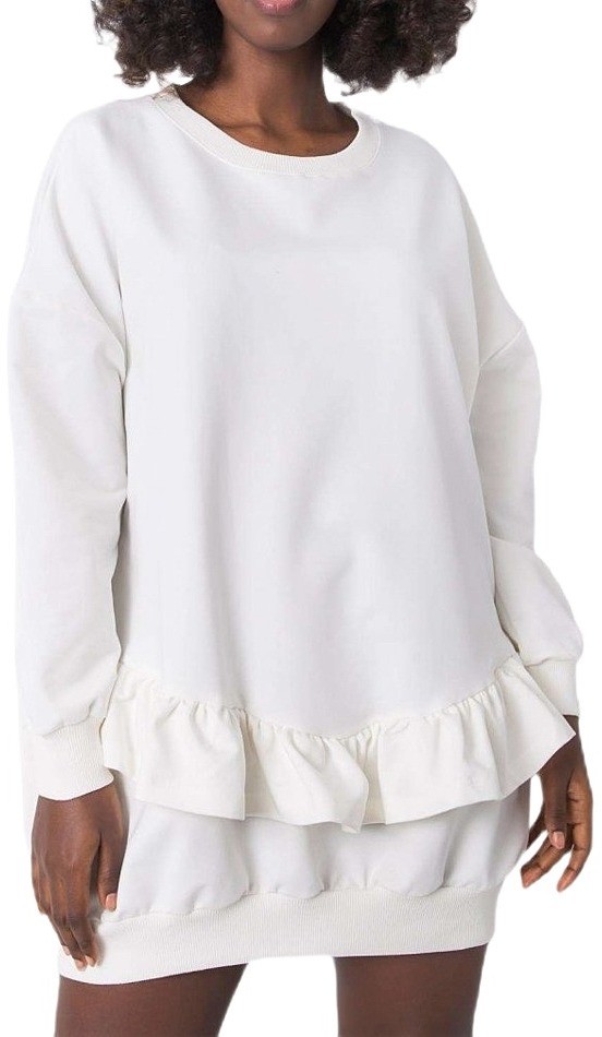 Fehér női pulóver fodrokkal