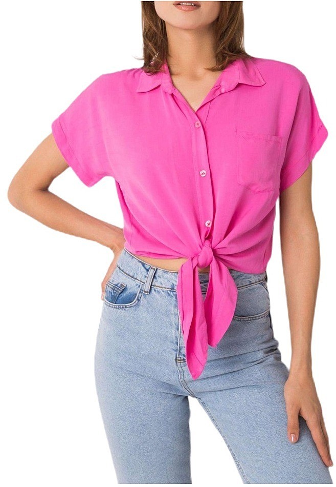 Sötét rózsaszín női ing, kötéssel