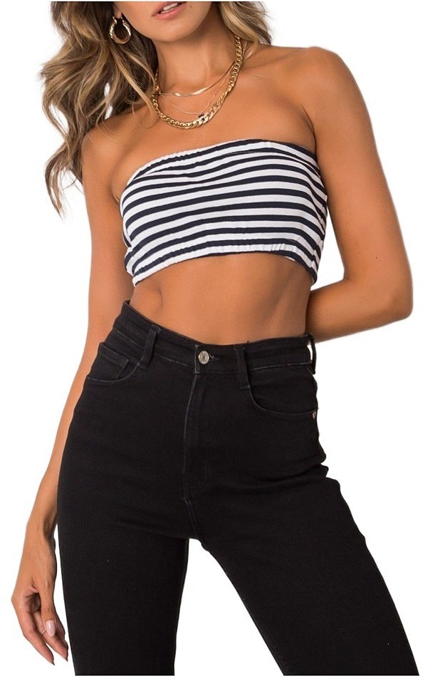 Kék-fehér csíkos felső