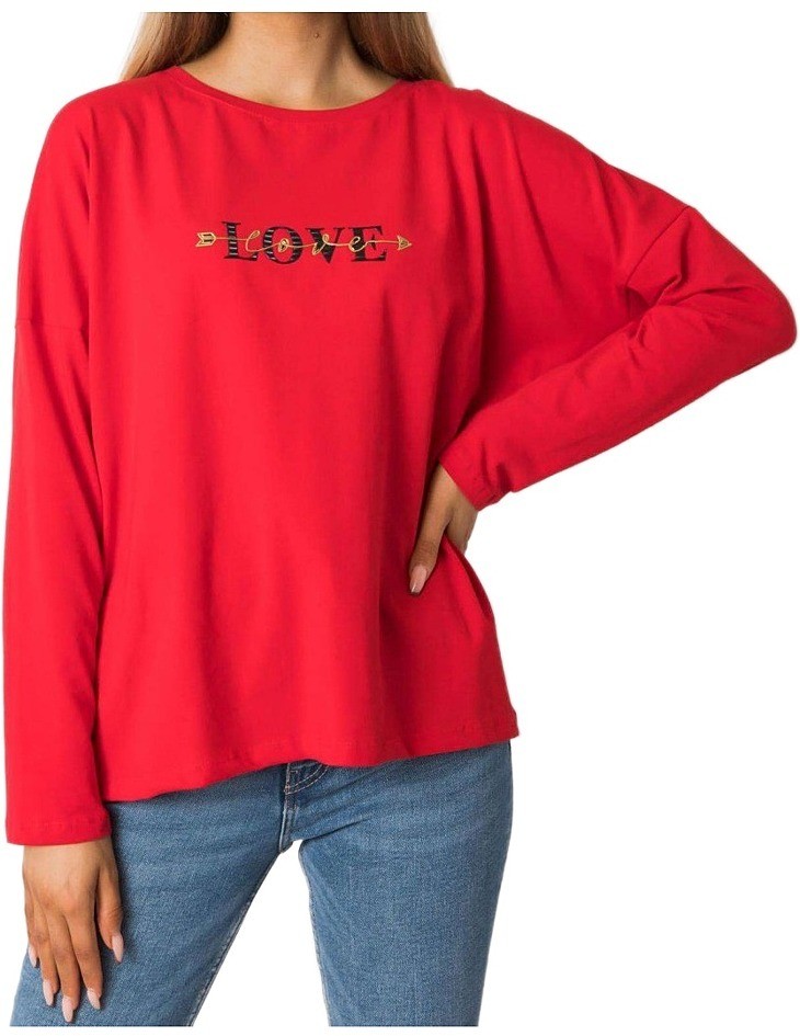 piros női póló szerelem felirattal