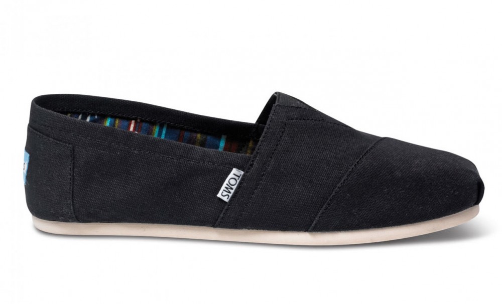 Toms Black Canvas Alpargatas