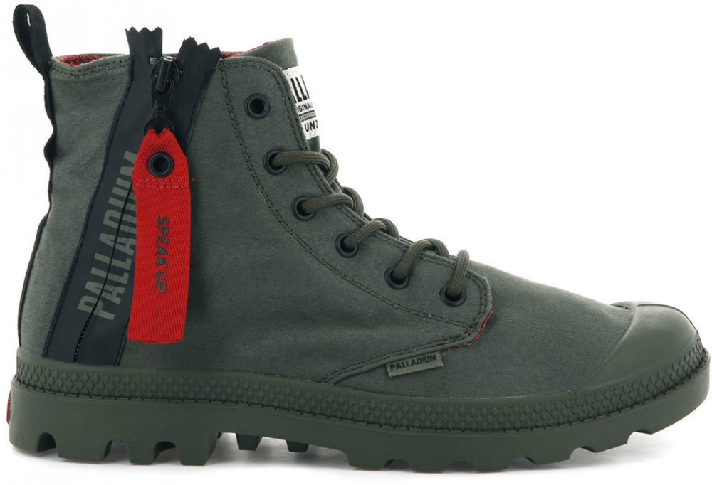 Palladium Boots Pampa Unzipped Olive Night