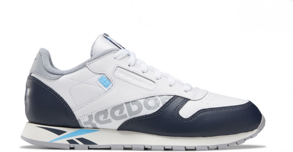 Reebok Classic Leather White Navy Cyan Chal