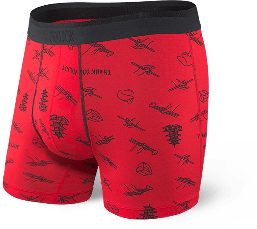 Saxx Platinum Boxer Brief - Red Chopsticks