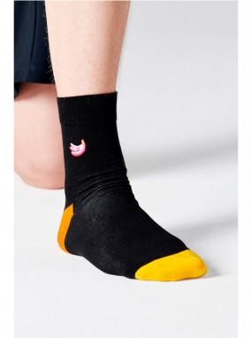 Happy Socks Embroidery Banana 1/2 Crew Sock galéria