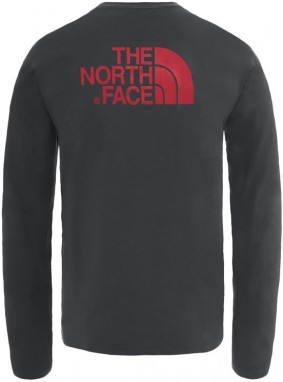 The North Face M L/S New Peak Tee Asphalt Grey/Rage Red galéria