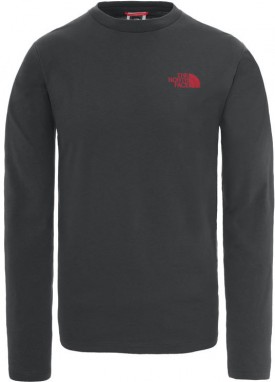 The North Face M L/S New Peak Tee Asphalt Grey/Rage Red galéria
