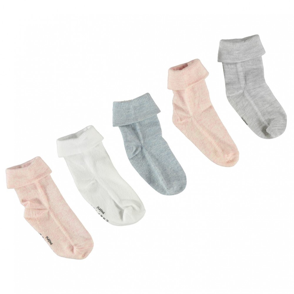 Crafted Essentials 5 Pack Marl Socks Infant Girls