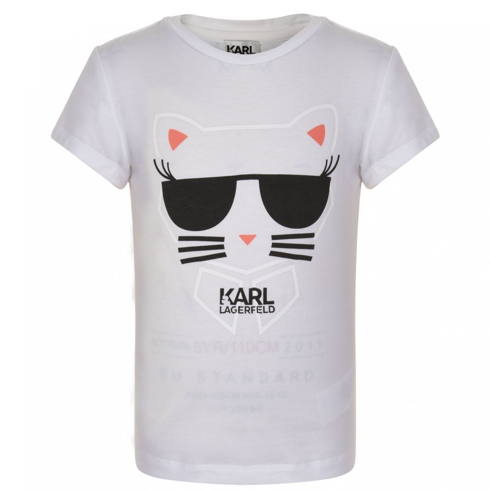 Karl Lagerfeld Girls Cat Logo T Shirt