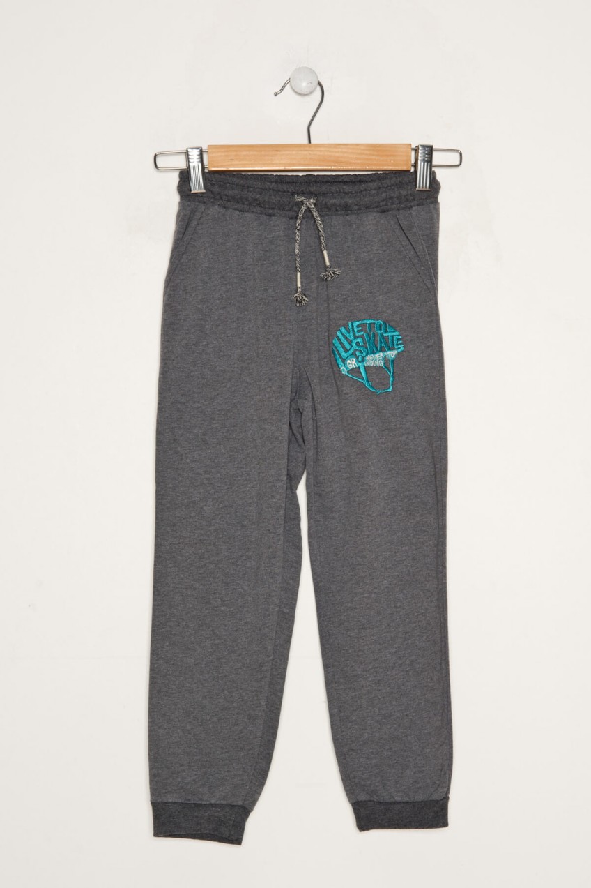 Trendyol Gray Embroidery Detailed Boy Sweatpants