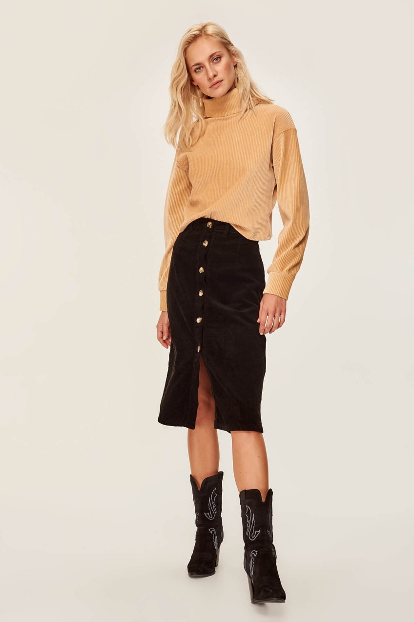 Trendyol Black Velvet Skirt