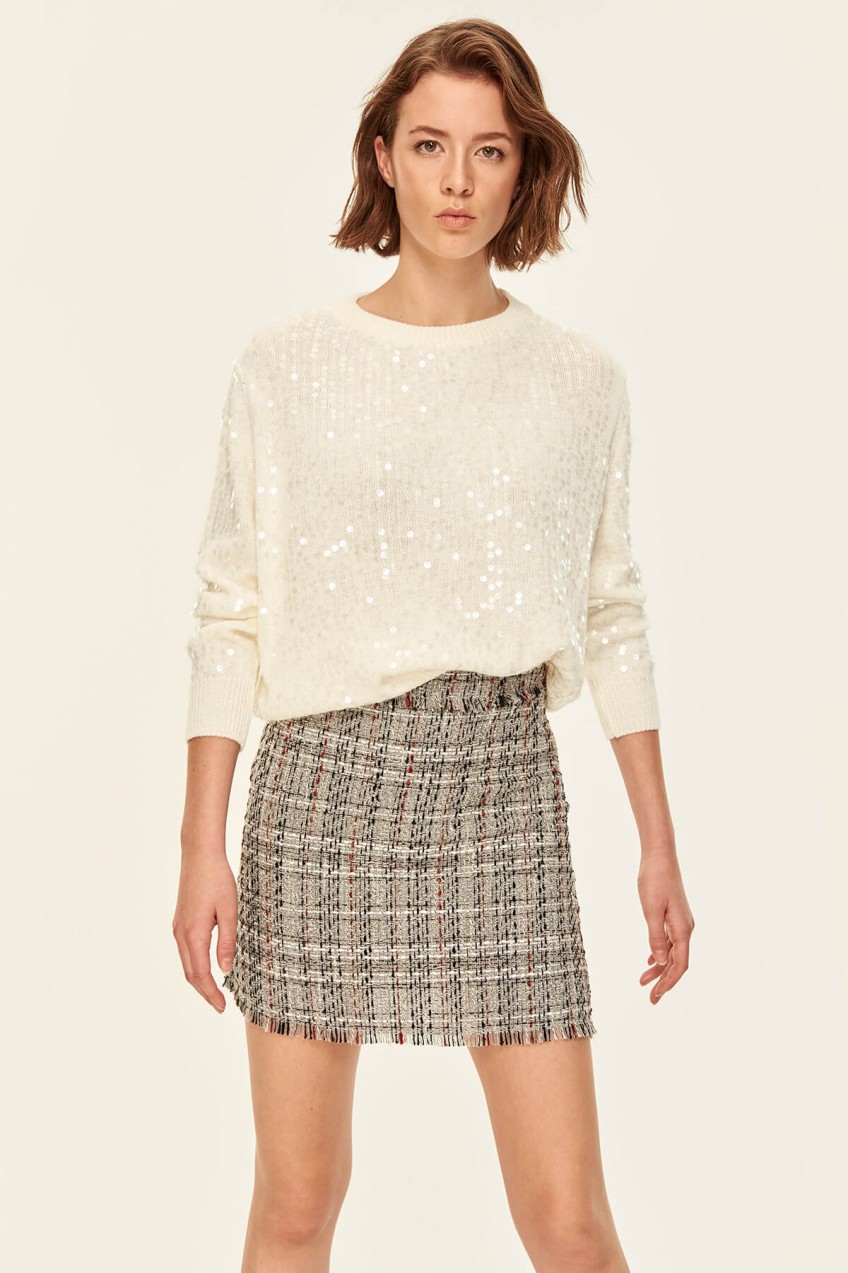Trendyol Brown Tweed Skirt