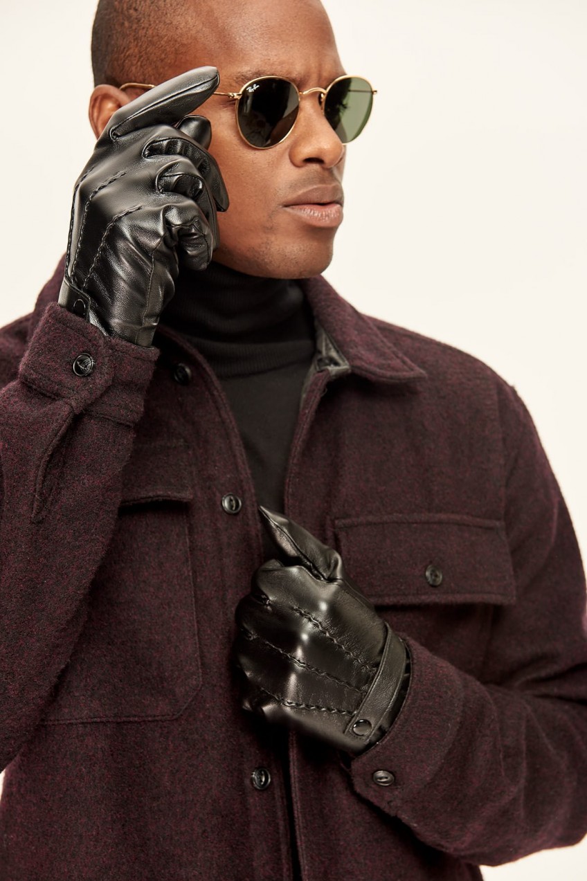 Trendyol Black Men's Gloves-Faux Leather