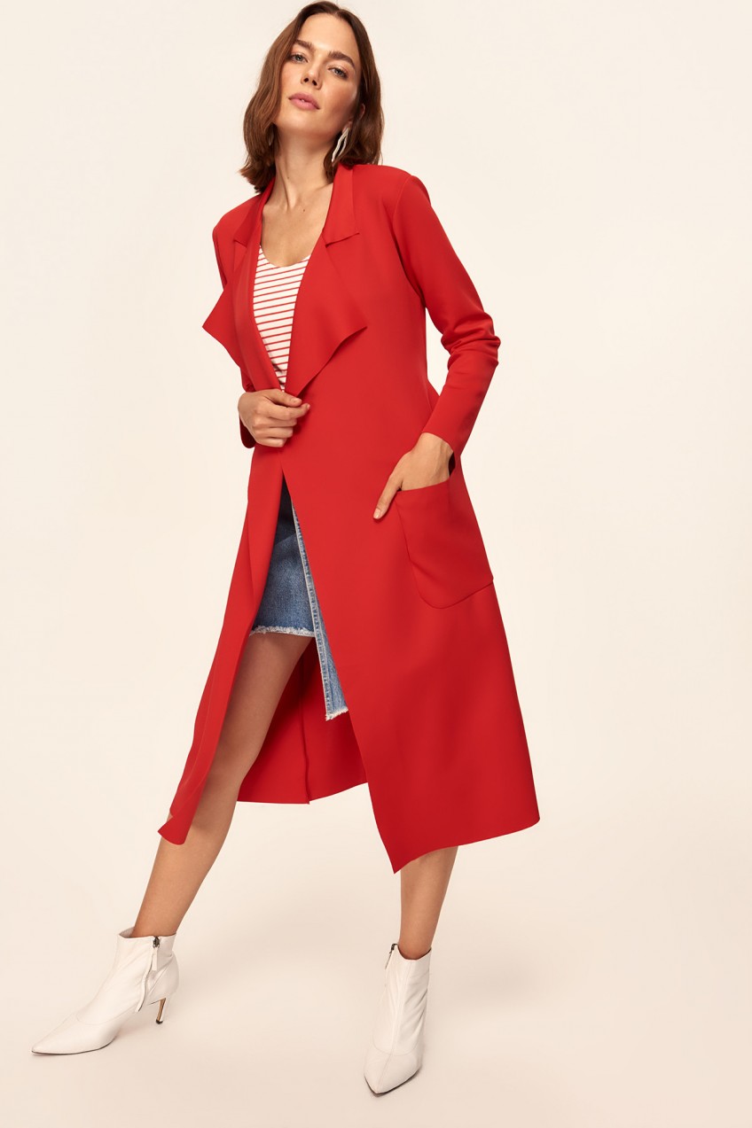 Trendyol The Red Binding Detailed Knitting Jacket