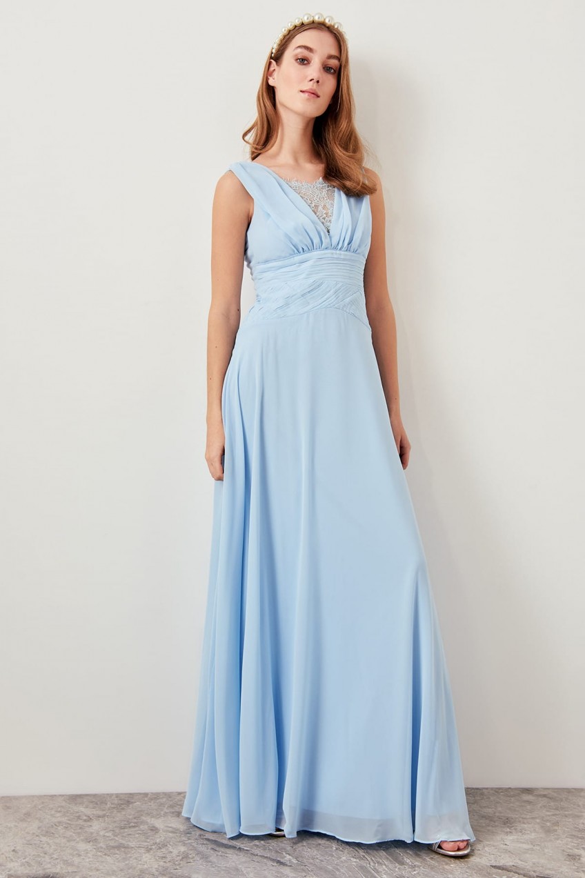 Trendyol Blue Lace Detail Dress