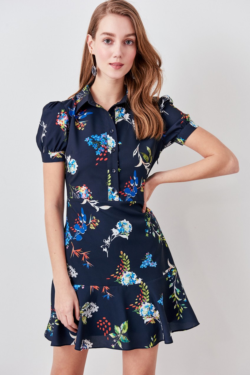 Trendyol Navy Blue Patterned Dress