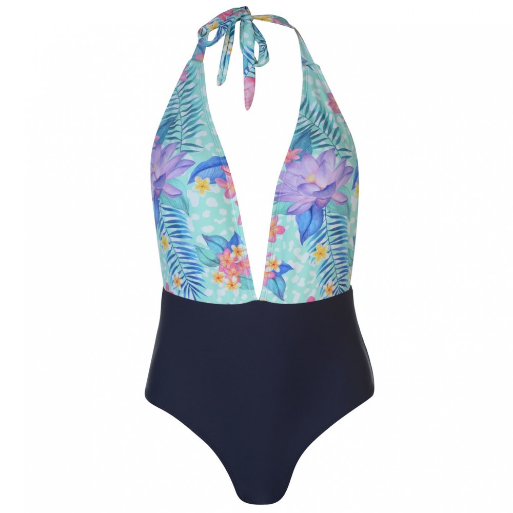 SoulCal Tropical Print Swimsuit Ladies