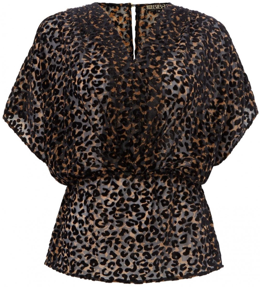 Biba Leopard Devoree Kimono Blouse