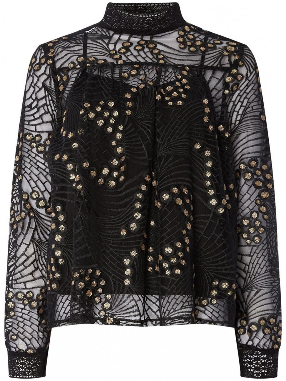 Biba Lace and Sequin Blouse