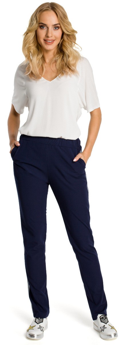 Made Of Emotion Woman's Trousers M351 Navy Blue