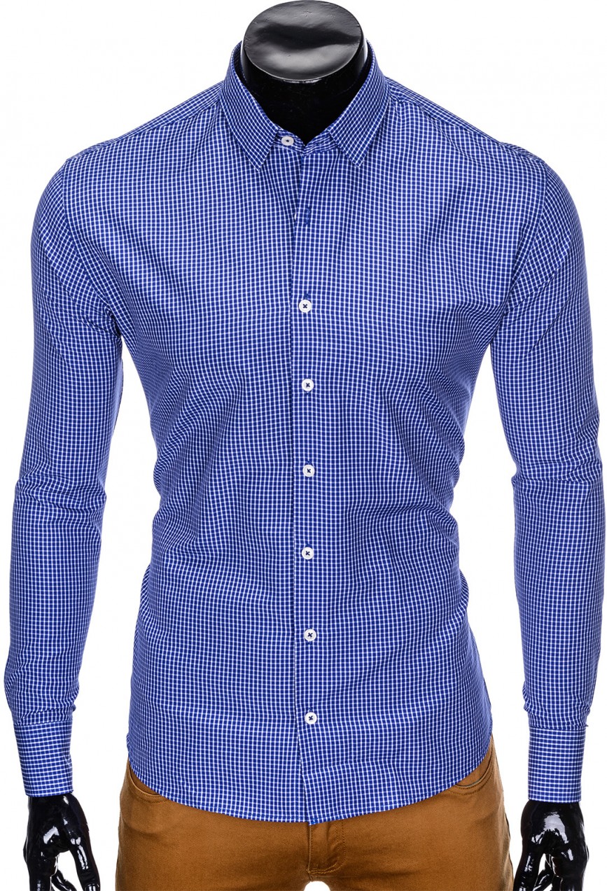 Ombre Clothing MEN'S CHECK SHIRT WITH LONG SLEEVES K426