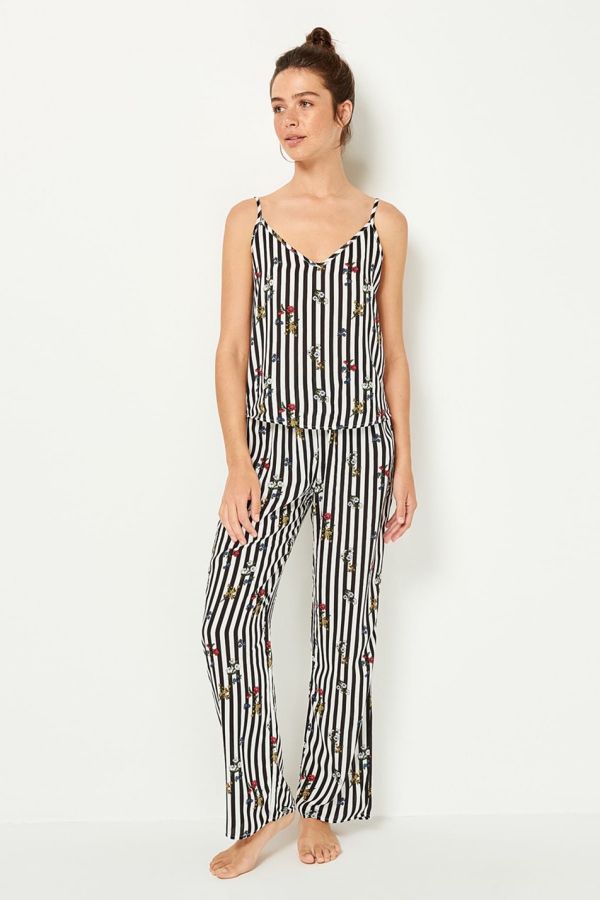 Trendyol Multicolor striped viscose Pajama Set