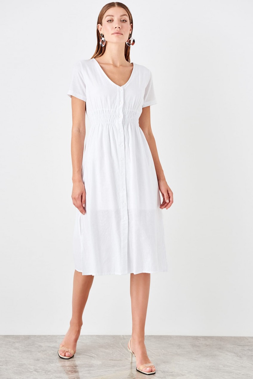 Trendyol White button Detailed dress