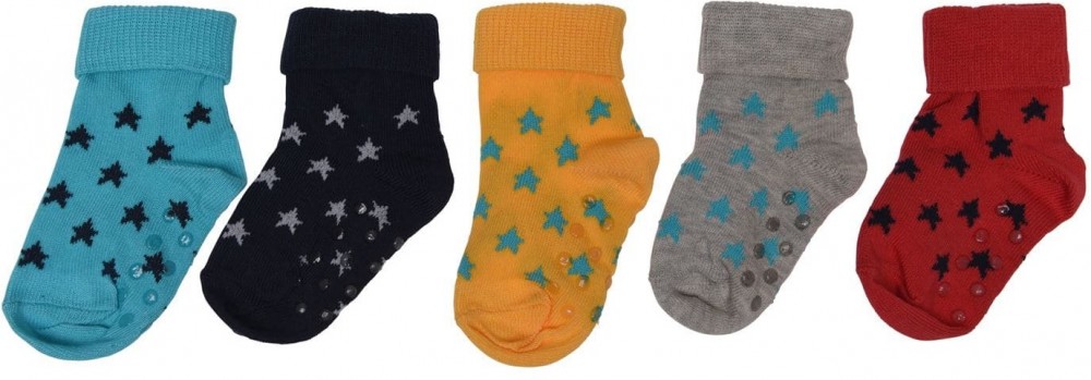 Crafted Essentials 5 Pack Dino Socks Baby Boys