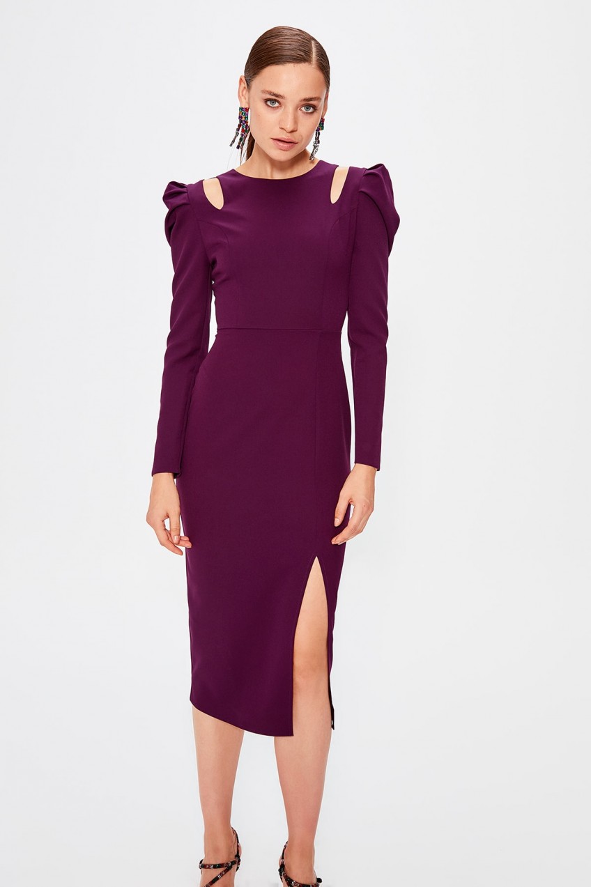 Trendyol Purple Shoulder Detail Dress