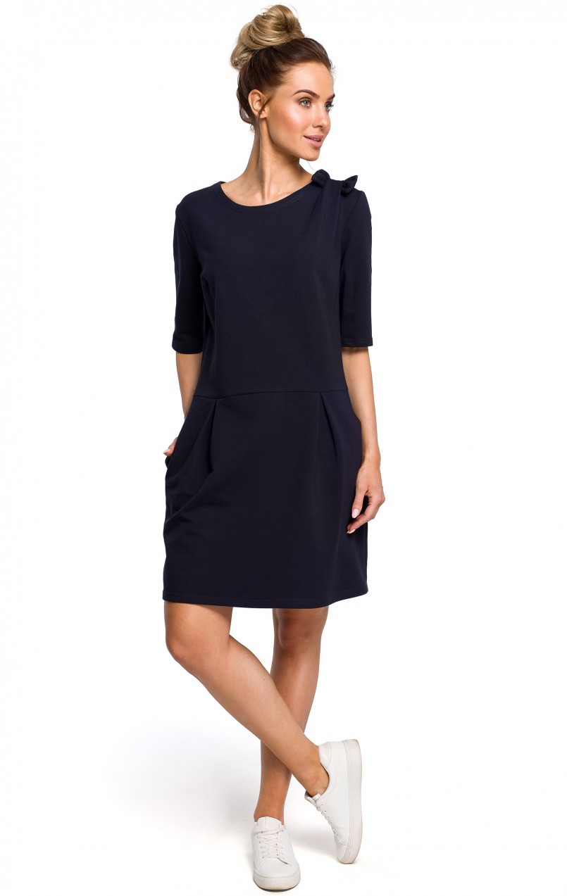 Made Of Emotion Woman's Dress M422 Navy Blue