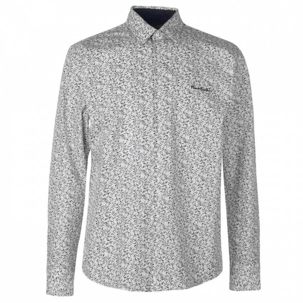 Pierre Cardin Floral Long Sleeve Shirts Mens