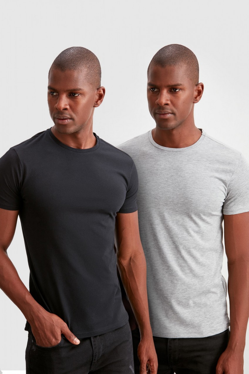 Trendyol Multi-Color Men's Basic 2-pack T-Shirt