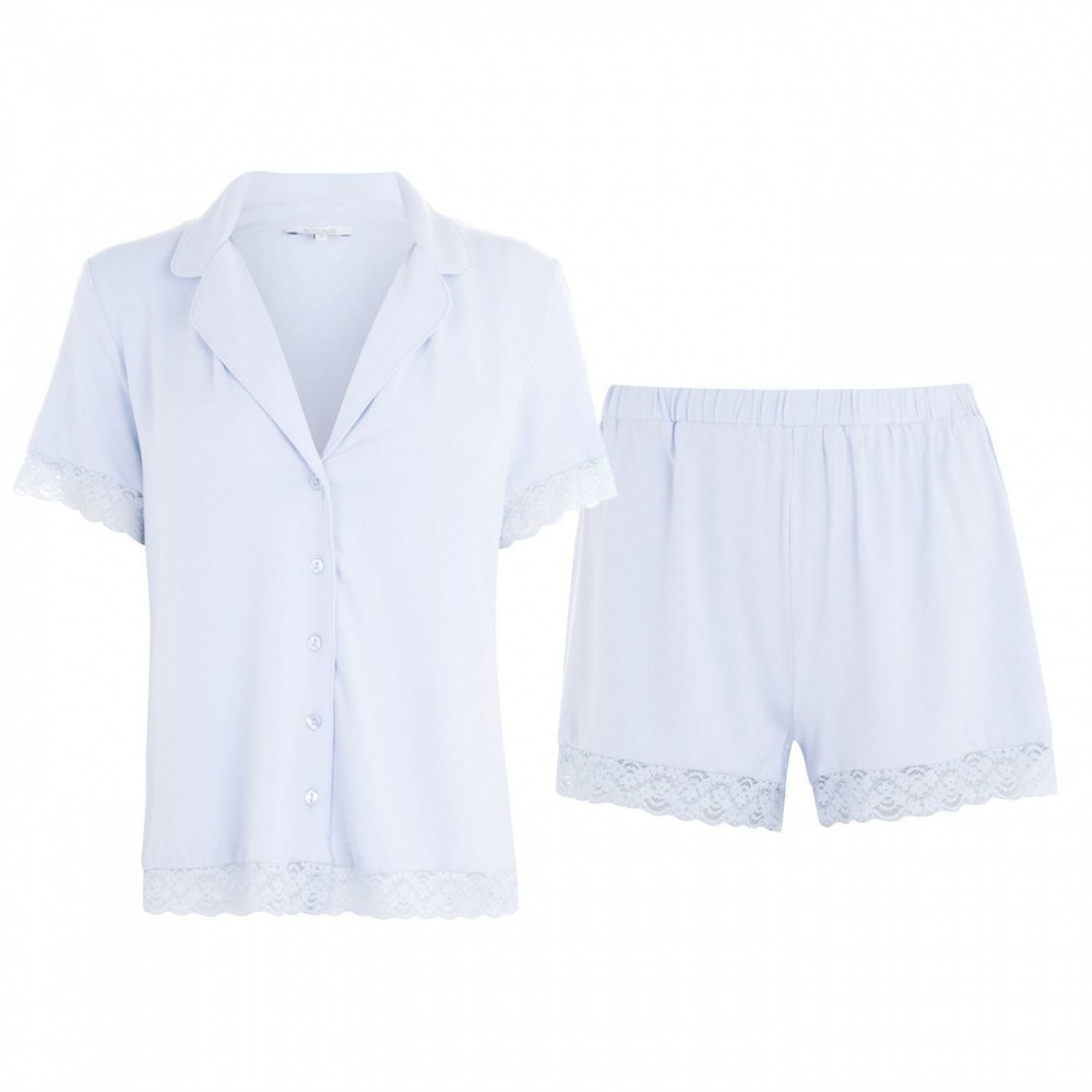 Figleaves Camelia Short Sleeve Shirt and Shorts Pyjama Set