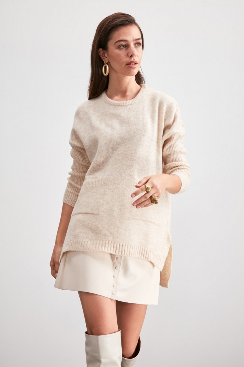 Trendyol Stone Pocket Knitwear Sweater
