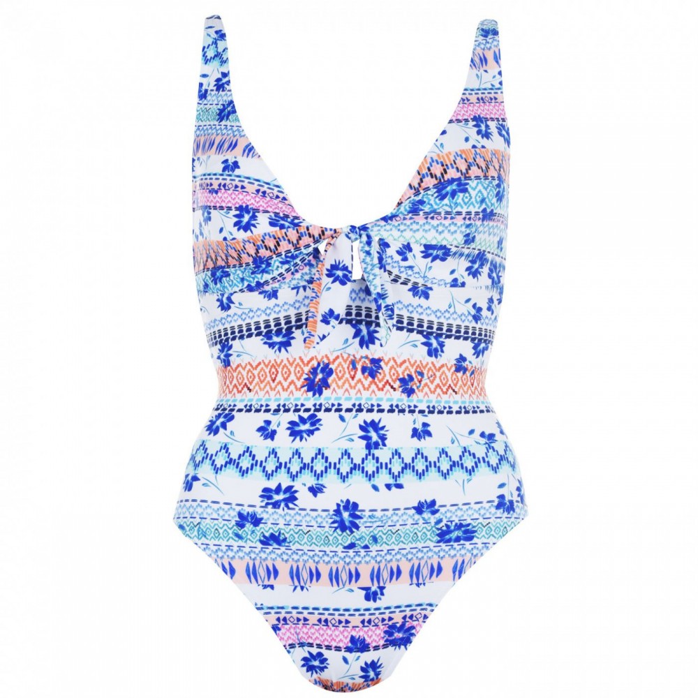 Figleaves Boho Floral Bunny Tie Shaping Swimsuit