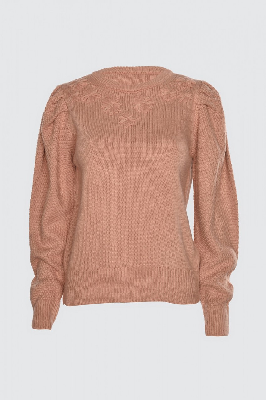 Trendyol Rose Dry Embroidered Knit Sweater