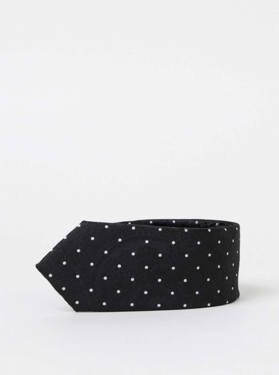 Black Dotted Tie Selected by Homme Nicholas