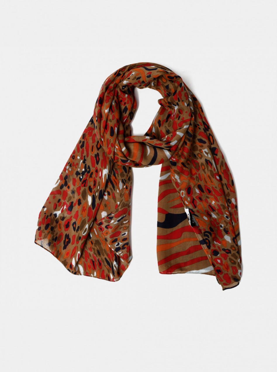 Red-brown Patterned Scarf Pieces Namira