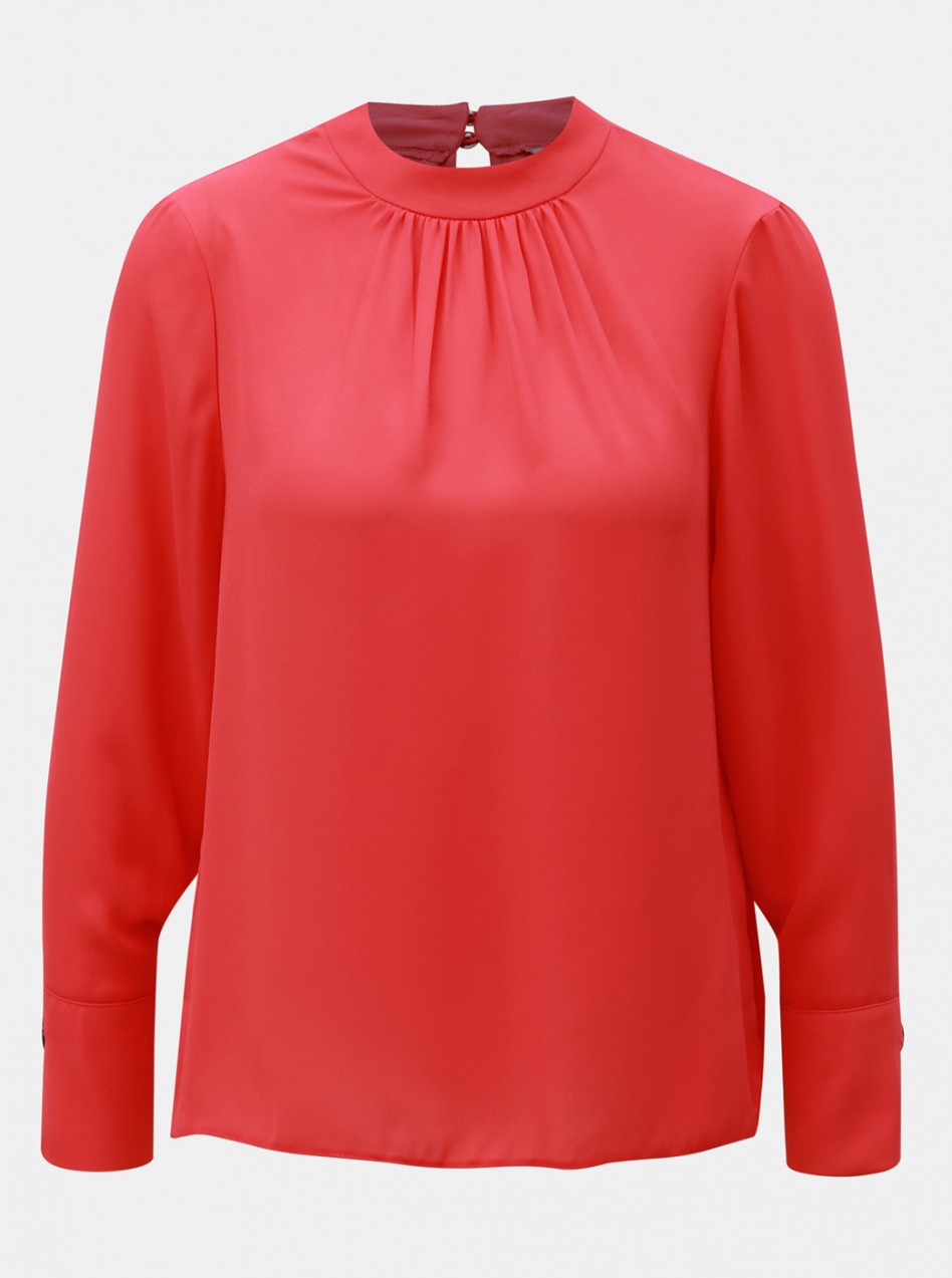 Dark pink loose blouse with dorothy perkins petite cut-out