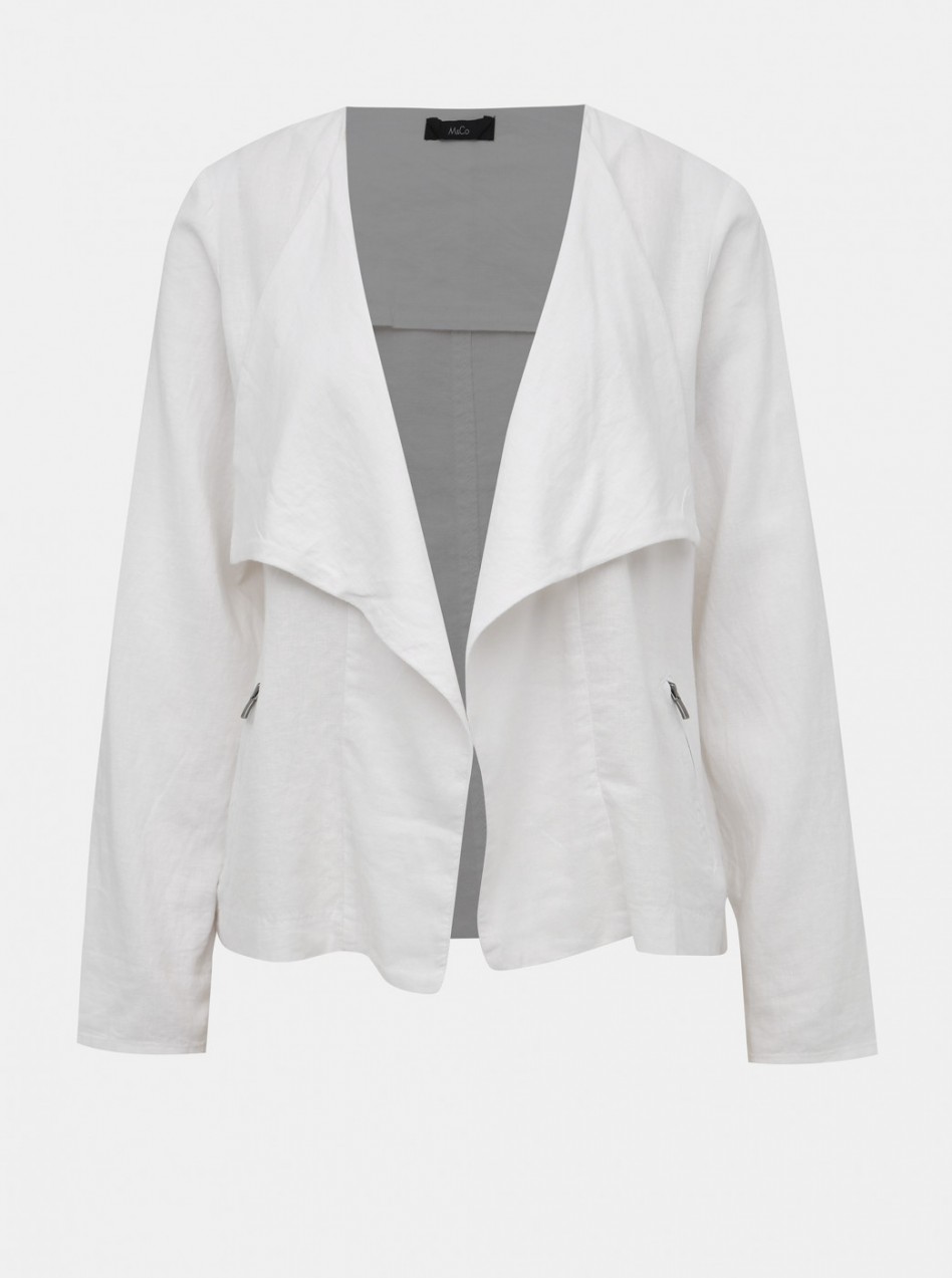 M&Co White Women's Linen Jacket