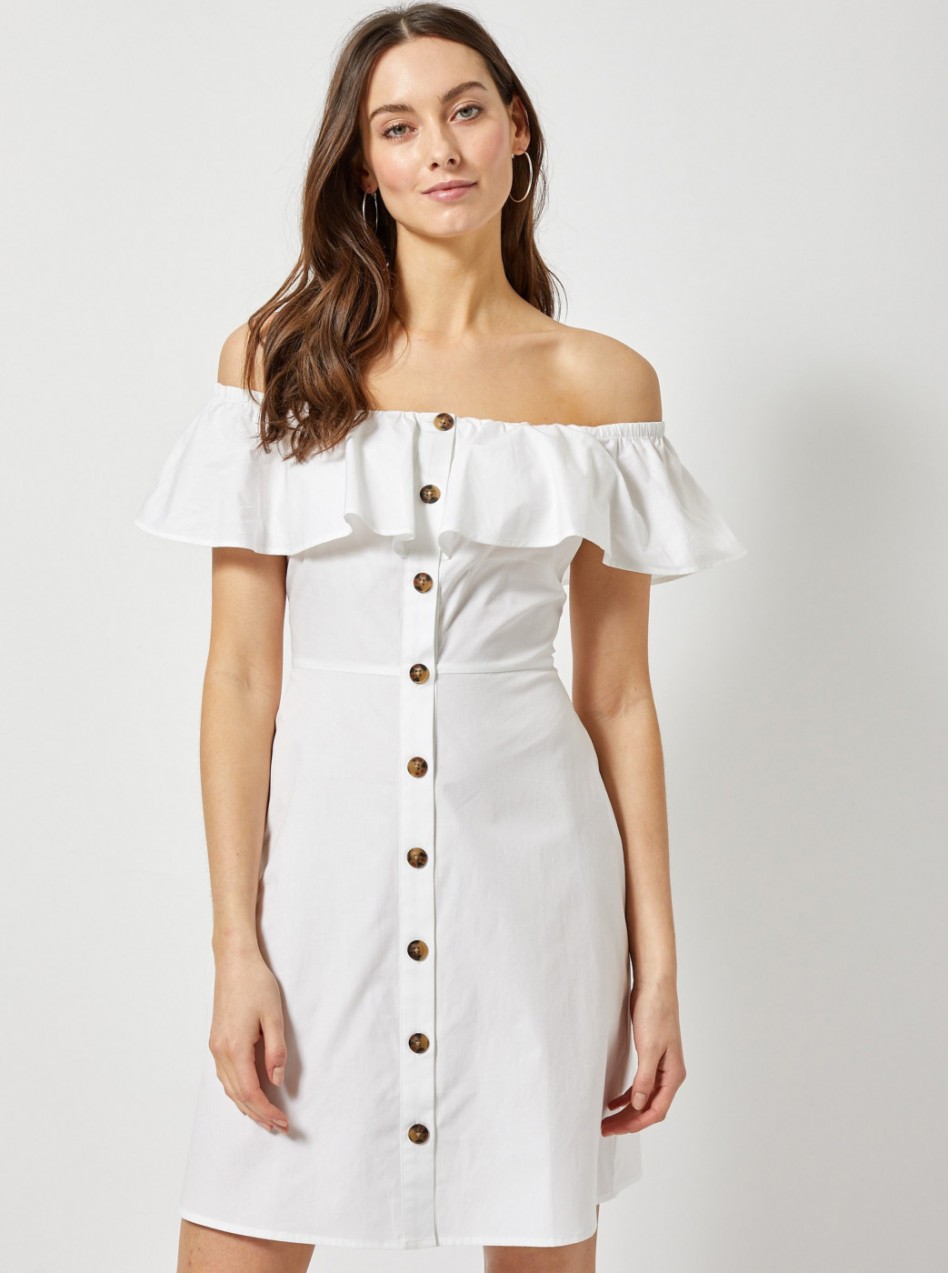 Dorothy Perkins' off-the-shoulder white dress