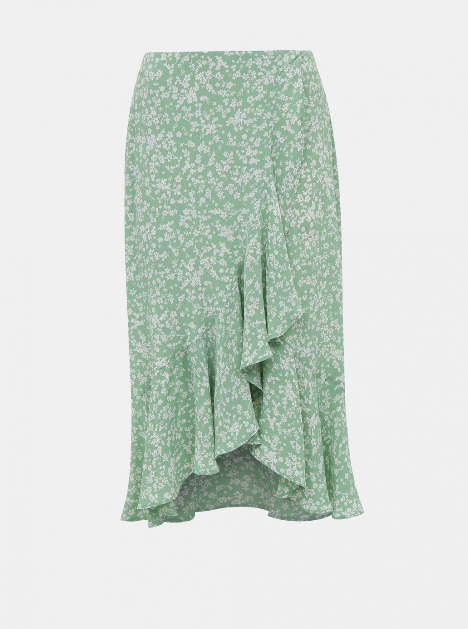 Miss Selfridge's Light Green Floral Skirt