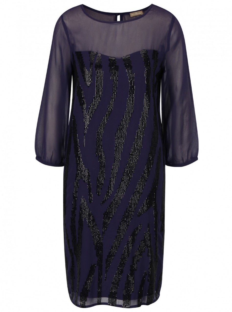 Dark blue dress with sequins M&Co