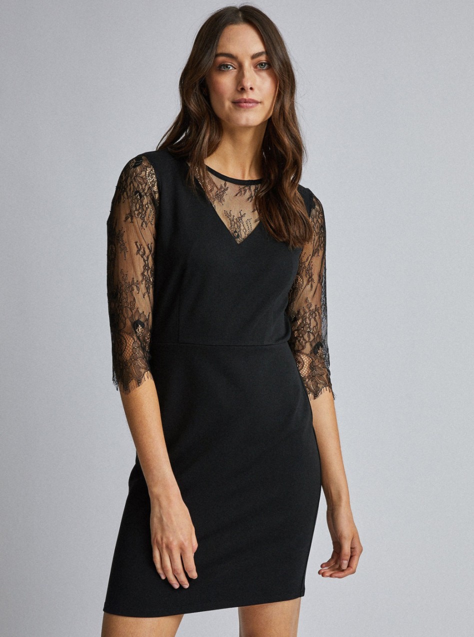 Black dress with lace Dorothy Perkins