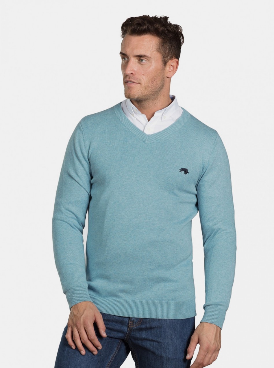 Light blue basic sweater Raging Bull