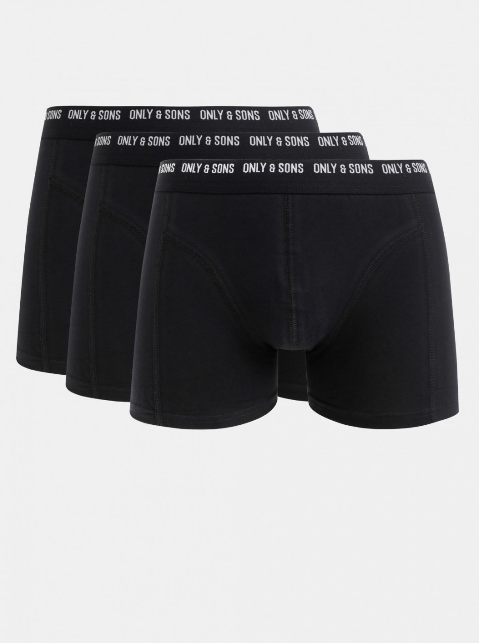 Set of three black boxers ONLY & SONS Nolen